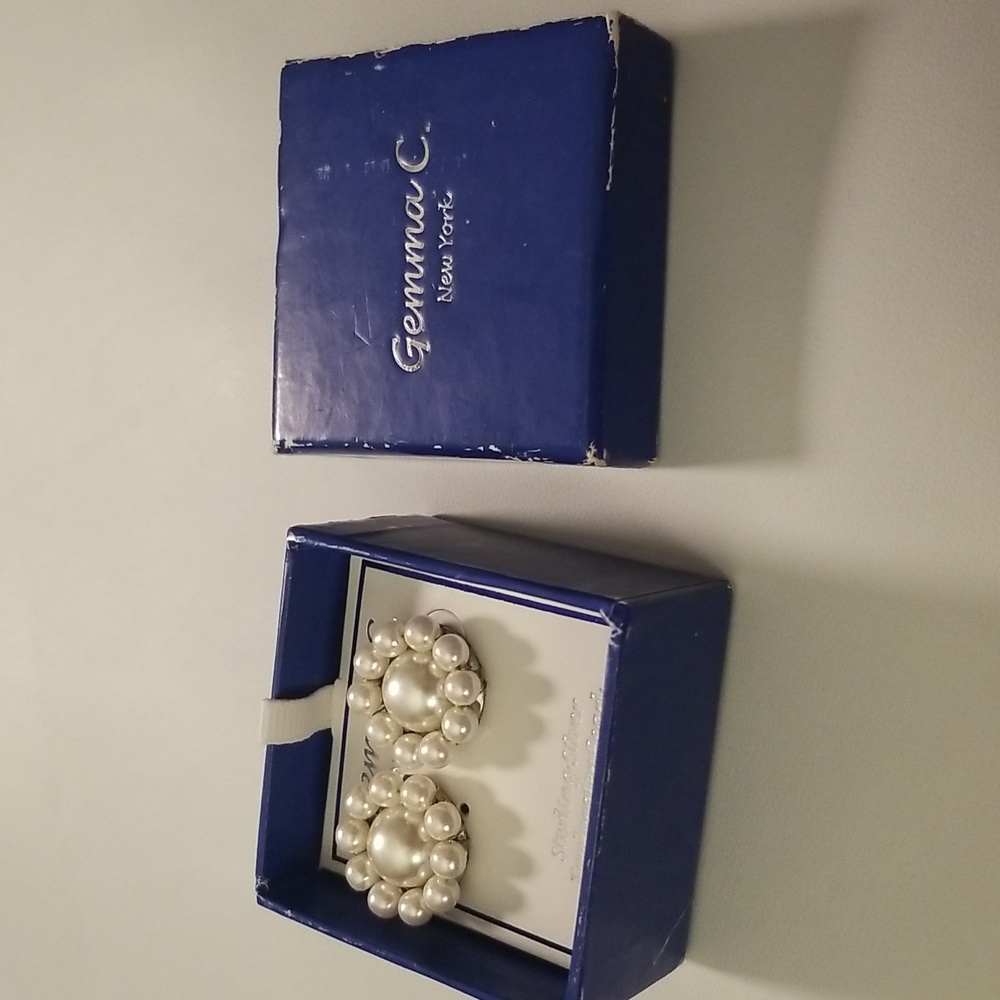 Women's Gemma C. NY Sterling Silver Freshwater Pearls Earrings; O/S